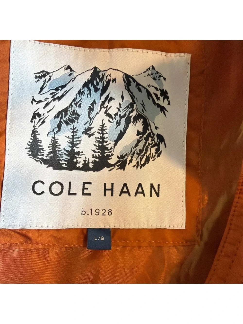 Cole Haan Women L Burnt Orange Puffer Vest Quilted Full Zip Lightweight